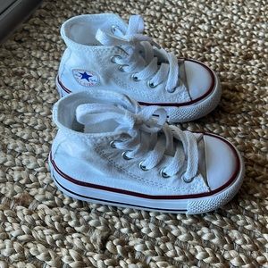 Converse high top white sneakers : Toddler size 5